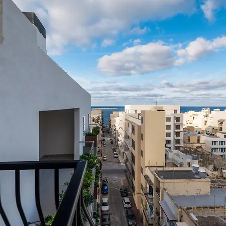 Getawaysmalta - Seashells Penthouse 12 With Terrace And Sea View In Bugibba San Pawl il-Baħar