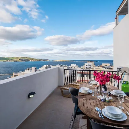 Apartman Getawaysmalta - Seashells Penthouse 12 With Terrace And Sea View In Bugibba